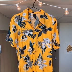 Yellow Floral Button Down